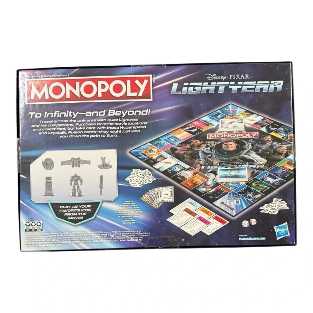 Disney Pixar Lightyear Monopoly Game – Brand New